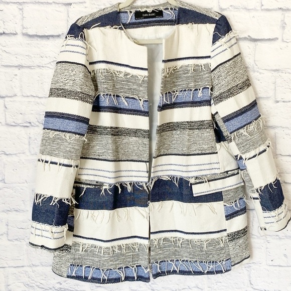 Zara striped textured jacket large - Picture 2 of 7
